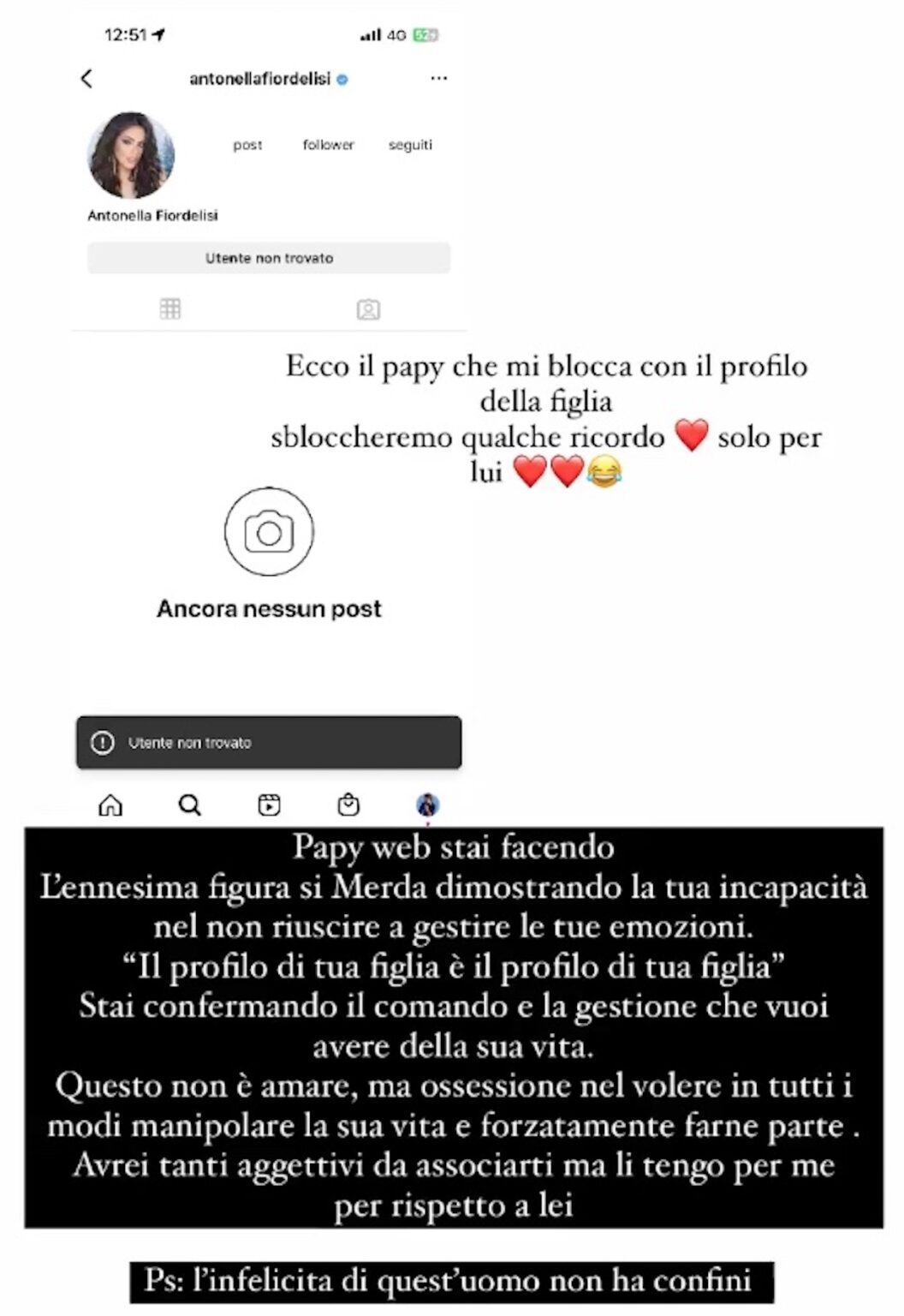 GF Vip Il Padre Di Antonella Fiordelisi Il Gesto Contro Lex Della Figlia