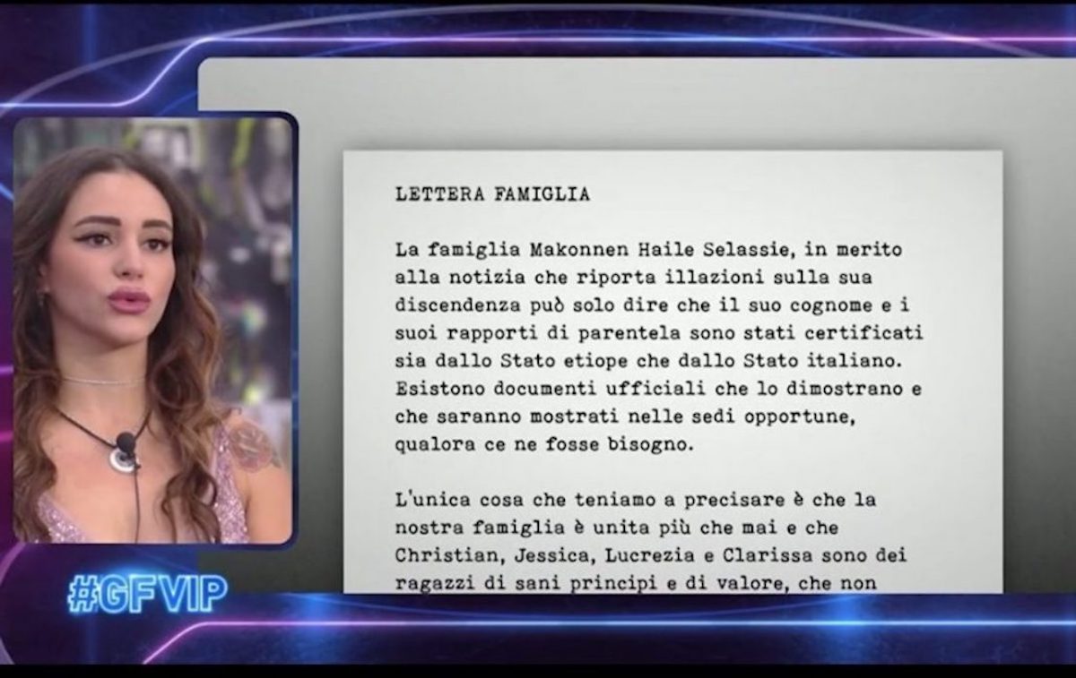 Jessica, Lulù e Clarissa Selassié del GF Vip non sono principesse