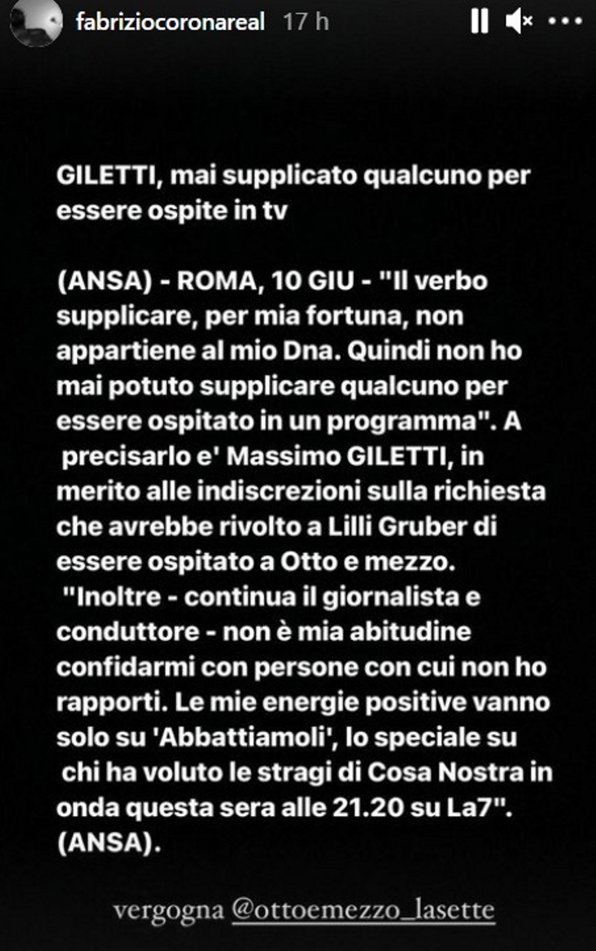 massimo giletti lilli gruber polemica