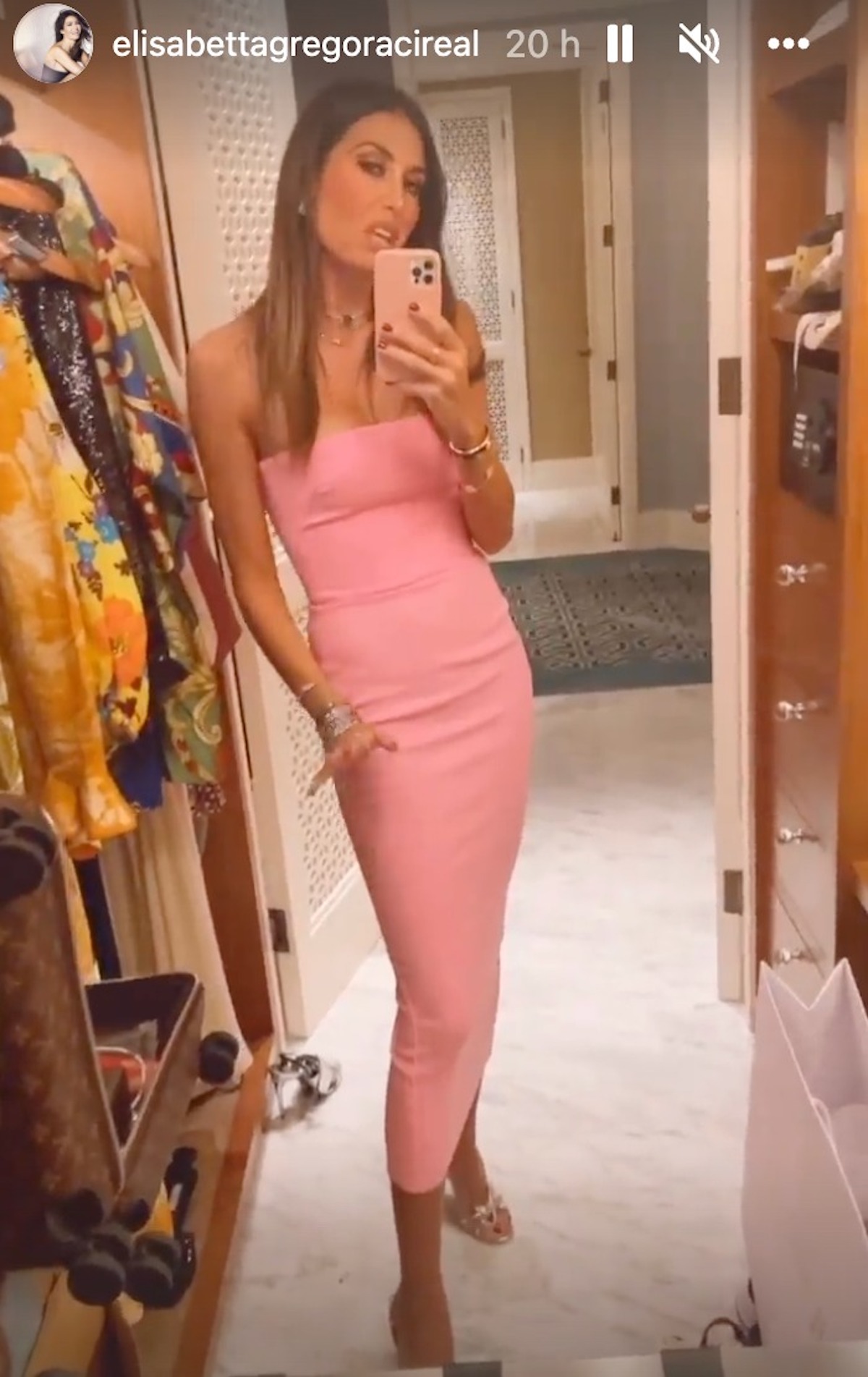 elisabetta gregoraci compleanno dubai abito rosa scarpe prezzo