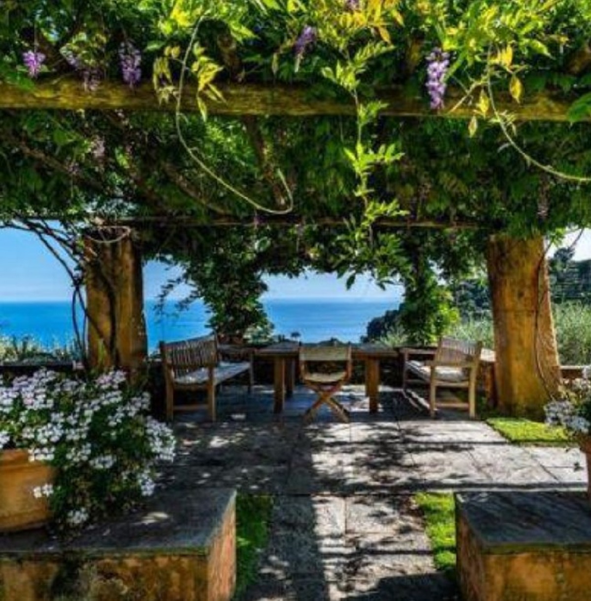 giardino esterno villa san sebastiano portofino