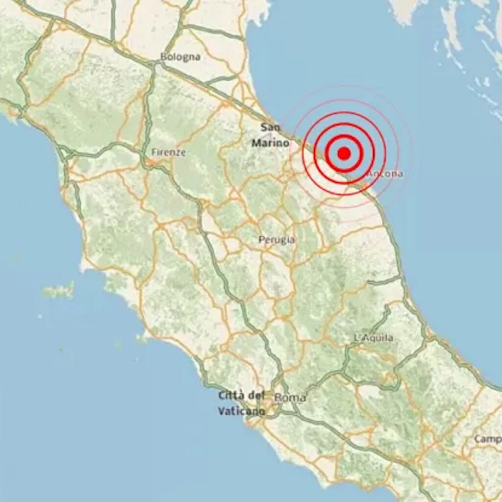 Terremoto nelle Marche magnitudo 4.5 giovedì 10 novembre alle 18:54