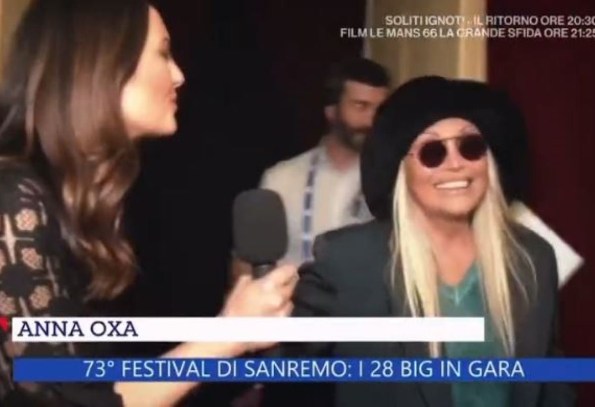 sanremo anna oxa non risponde domanda giovanna civitillo