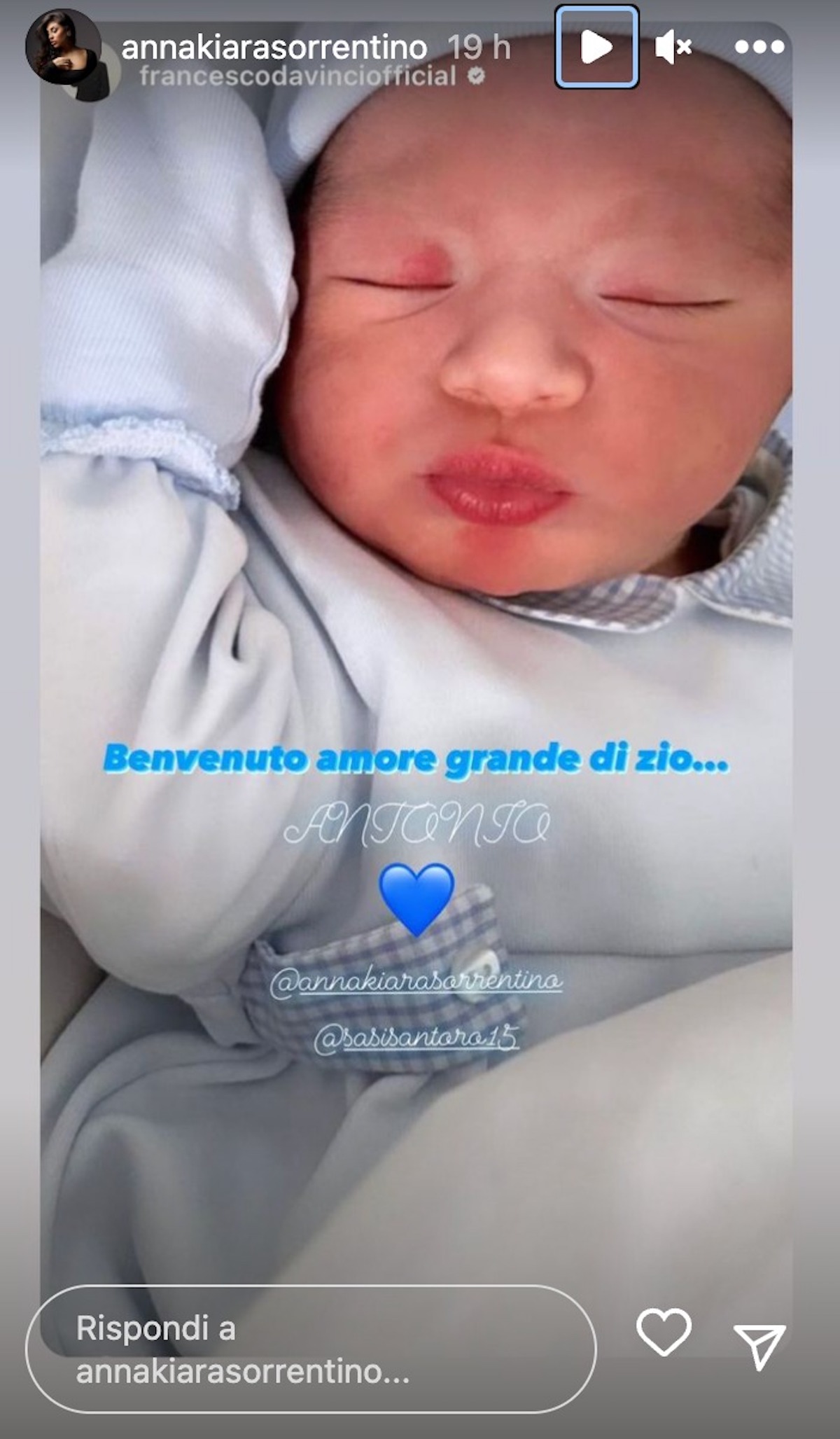 figlio vip nato antonio nonno