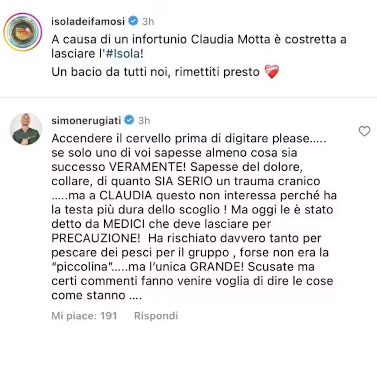 isola dei famosi 2023 claudia motta come sta fidanzato