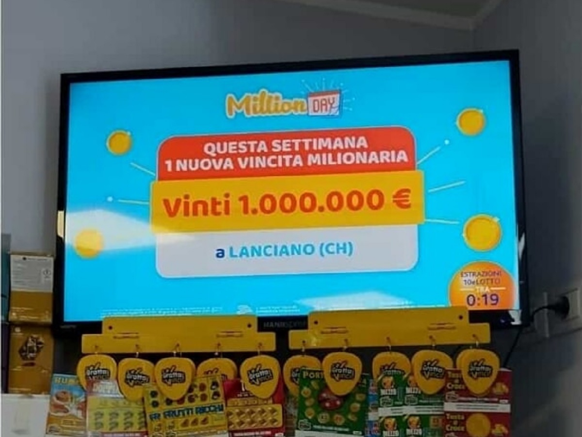 Maxi vincita a Lanciano un milione di euro