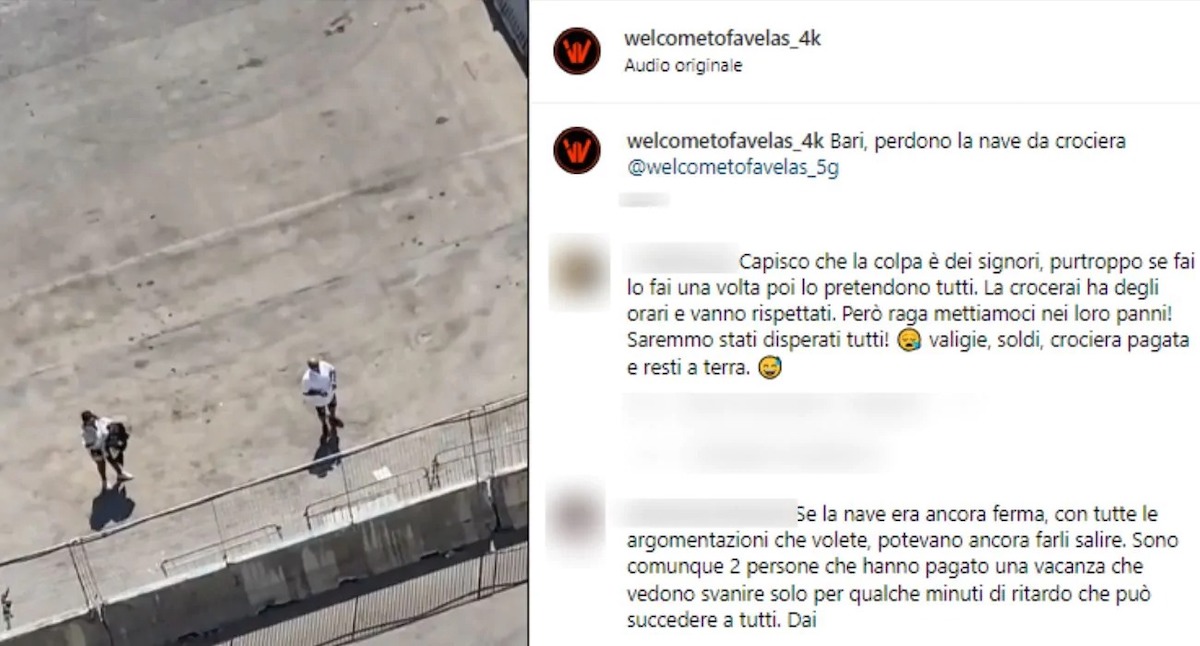 Coppia di turisti perde la nave da crociera a Bari