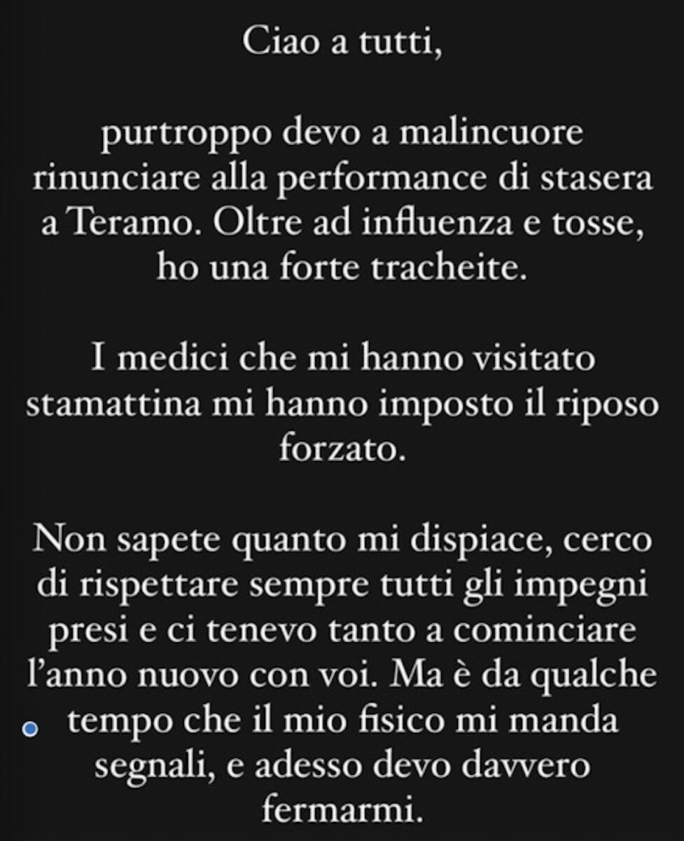 Elodie sta male, l’annuncio della cantante