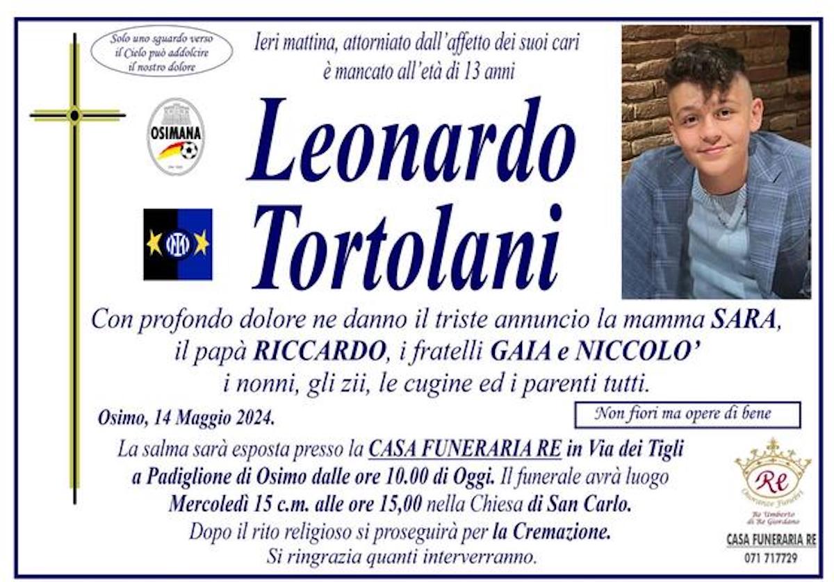 Osimo, sconfitto dalla malattia a soli 14 anni: addio a Leonardo