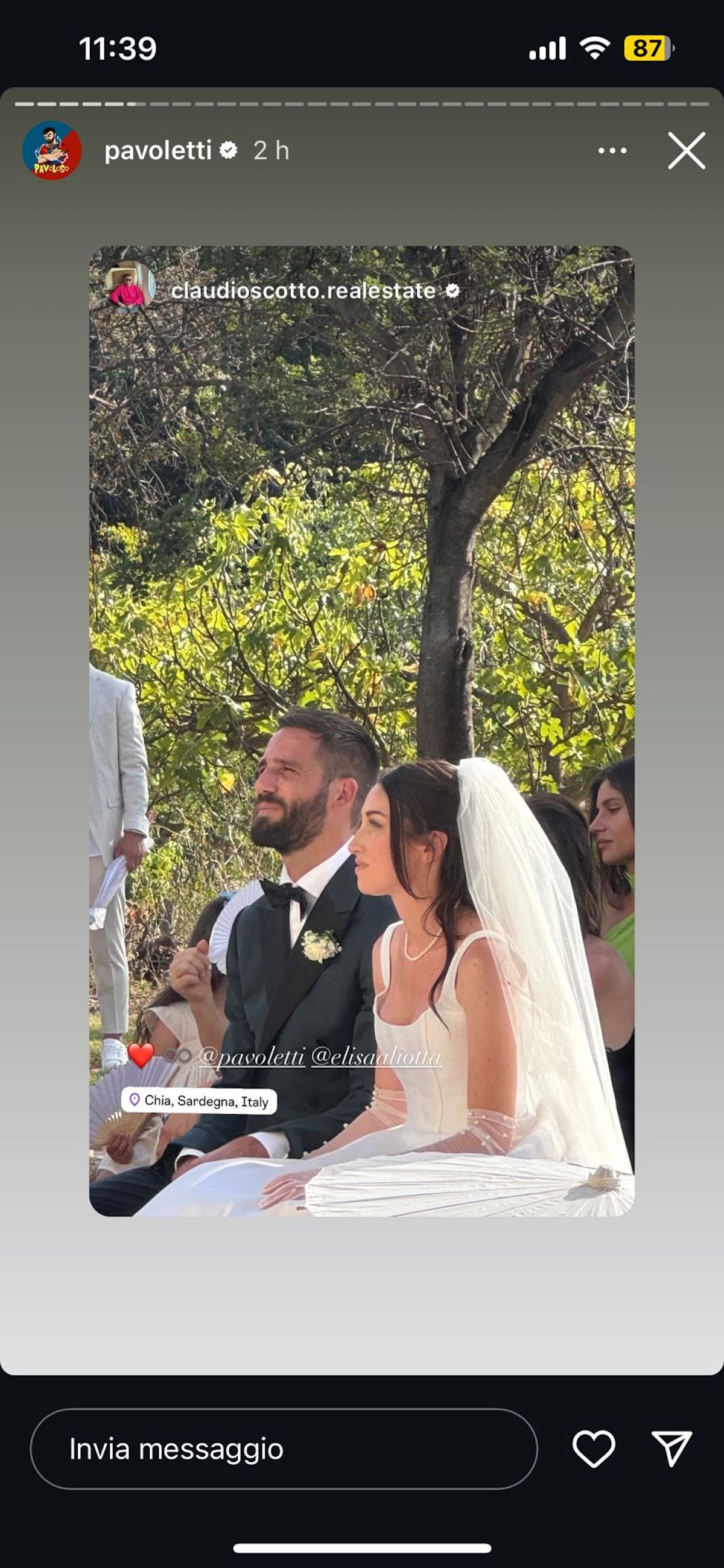 Leonardo Pavoletti, matrimonio in Sardegna per il capitano del Cagliari:  il “sì” a Elisa Aliotta