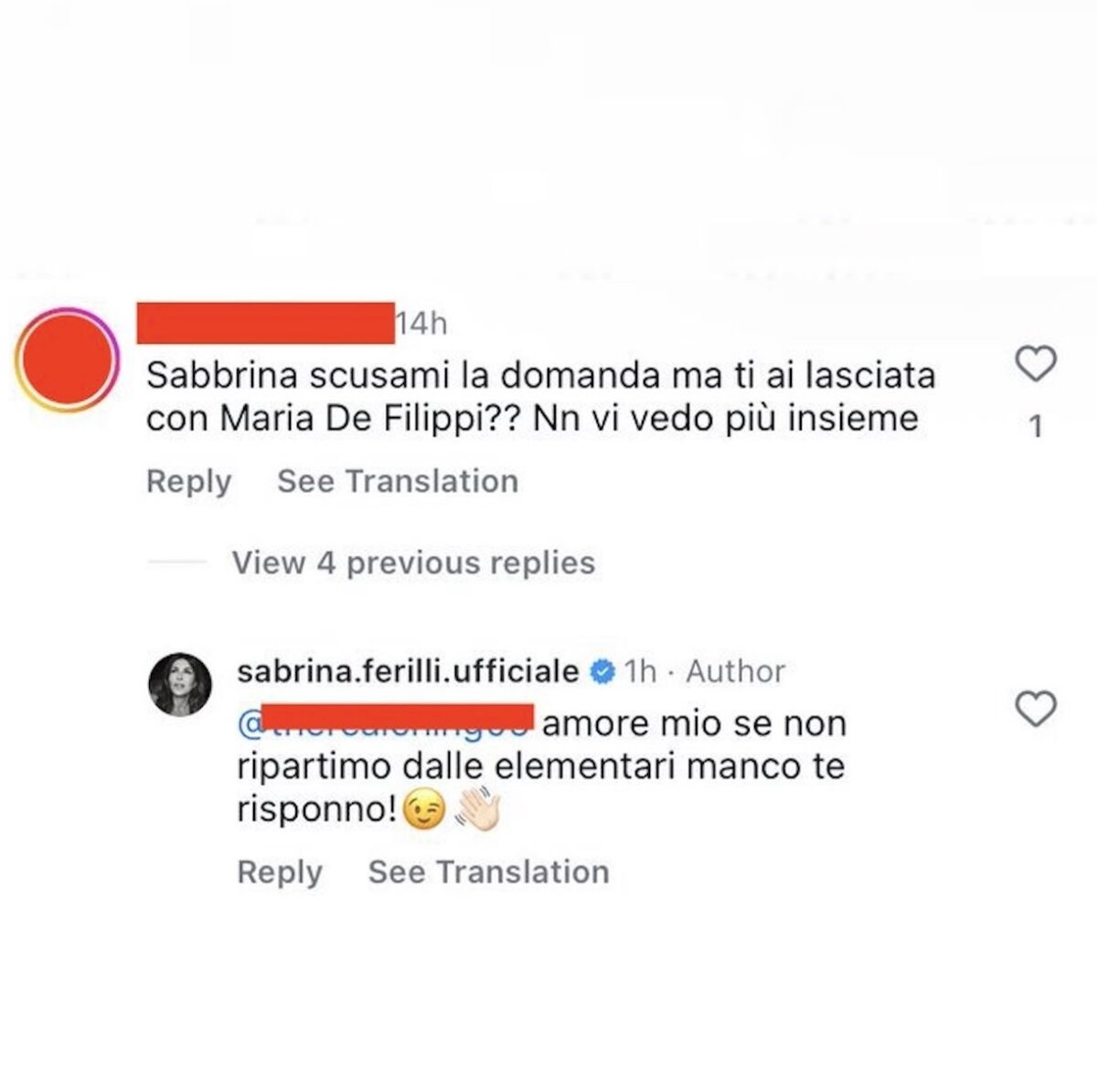 Sabrina Ferilli, la domanda su Maria De Filippi: la risposta è epica