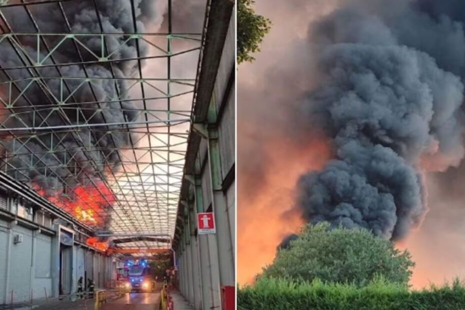 Grave incendio vicino Reggio Emilia: altissime colonne di fumo