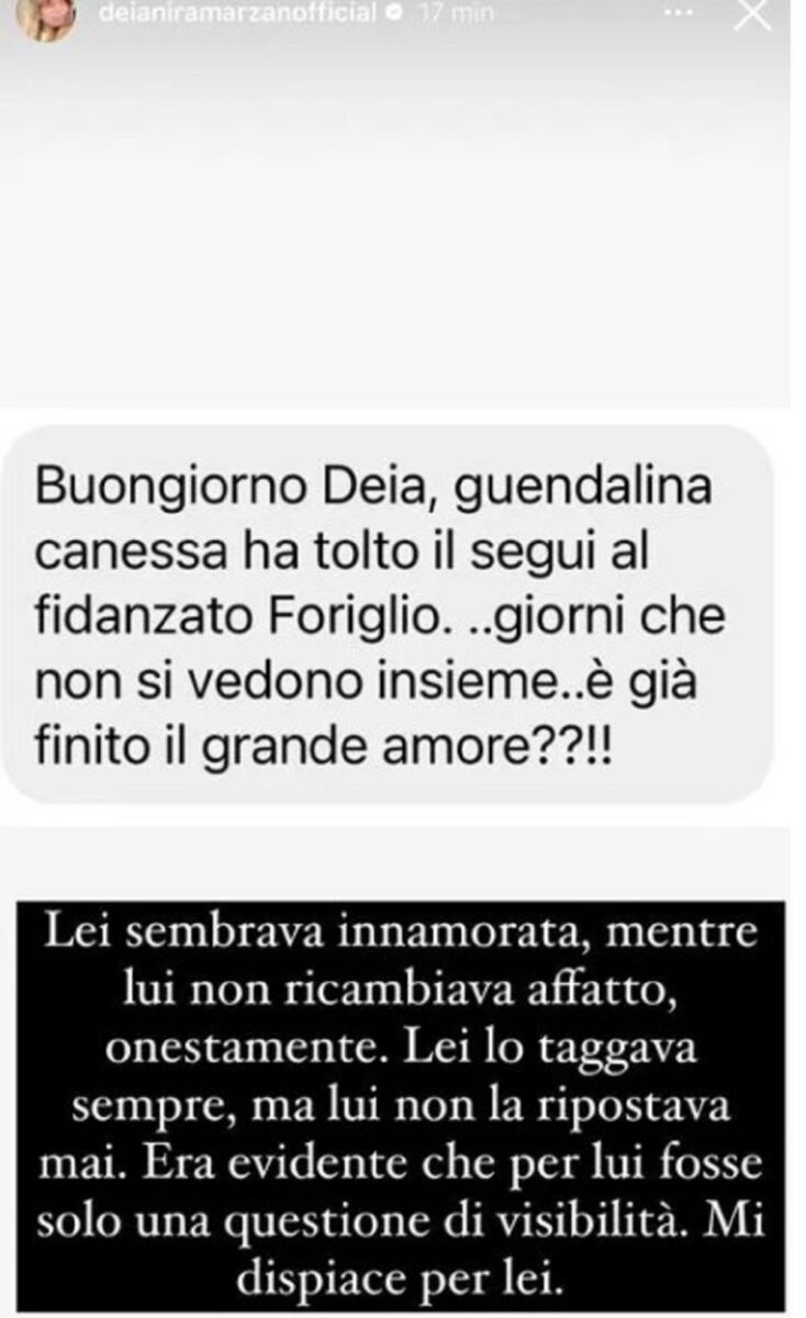 Guendalina Canessa e Andre Foriglio si sono lasciati 