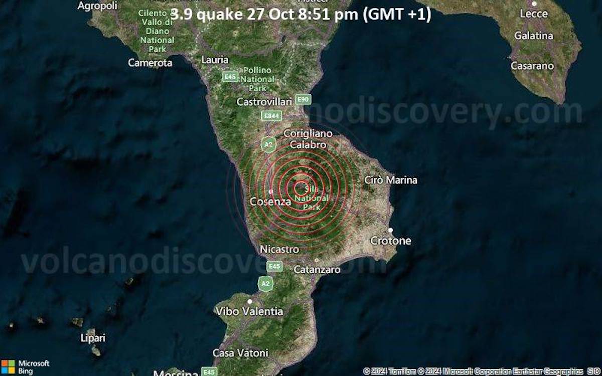 Calabria, terremoto di 3.7 in provincia di Cosenza