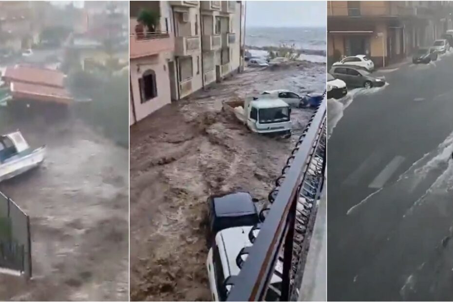 Maltempo in Sicilia, allagamenti lungo l’autostrada A18 Messina-Catania, problemi in provincia