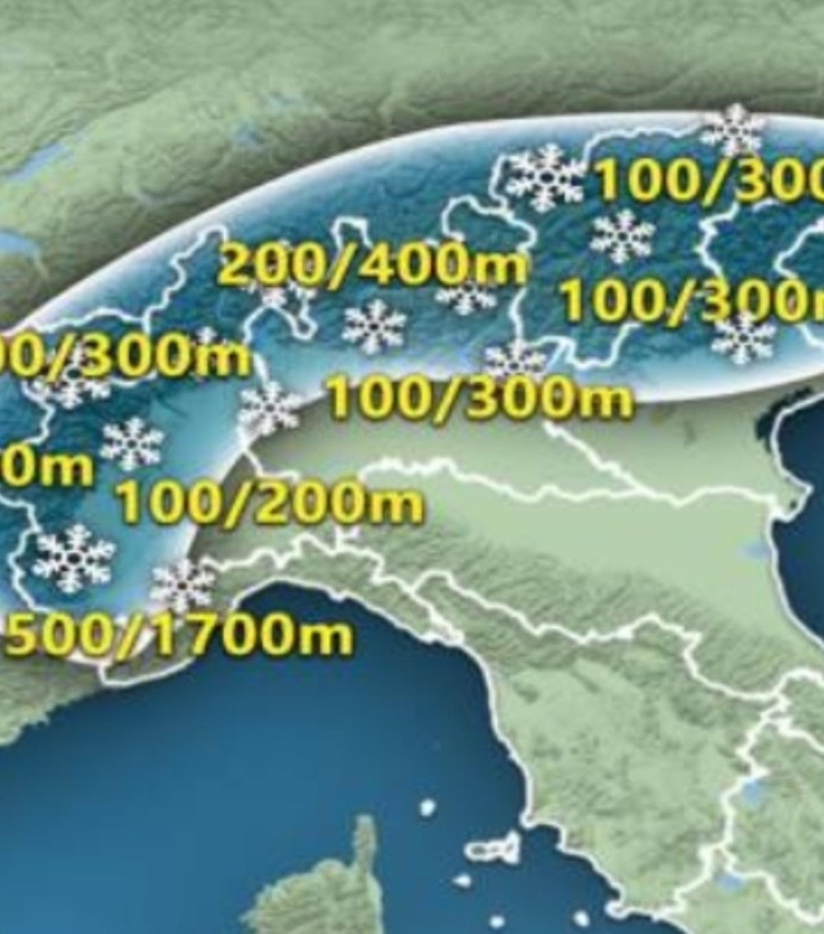 meteo previsioni freddo weekend italia