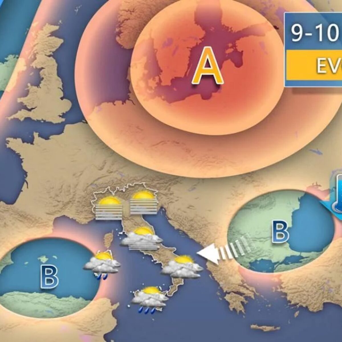 Le previsioni meteorologiche per l'Italia nei prossimi giorni