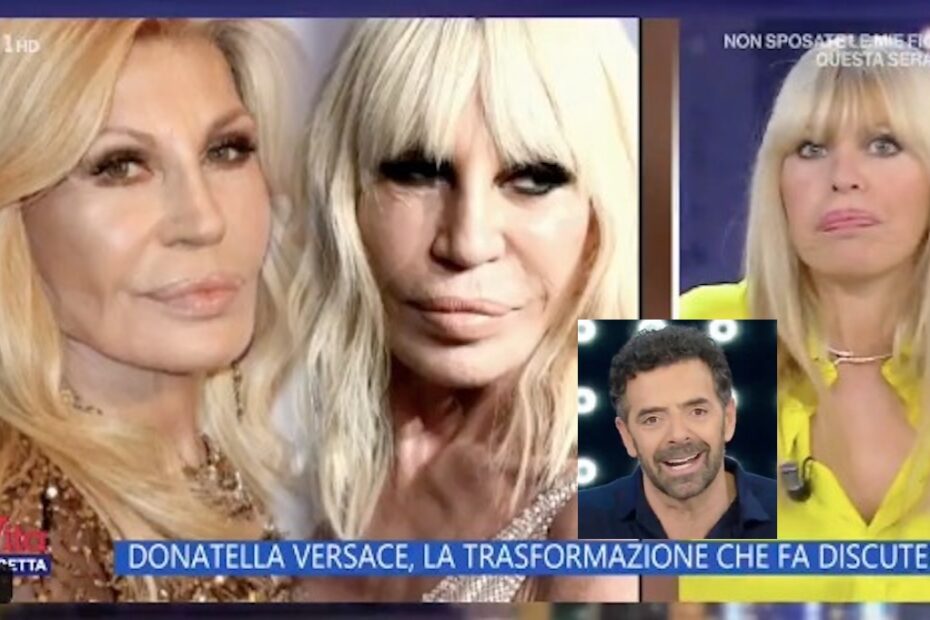 Alessandra Mussolini parla di Donatella Versace e Alberto Matano interviene