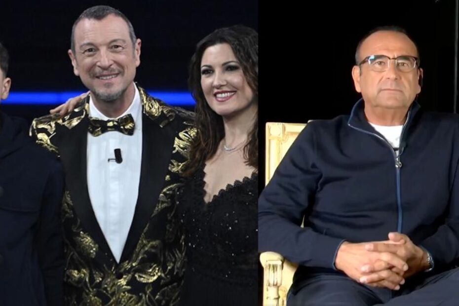 Sanremo, la frecciatina di Carlo Conti ad Amadeus: “Io mio figlio..”